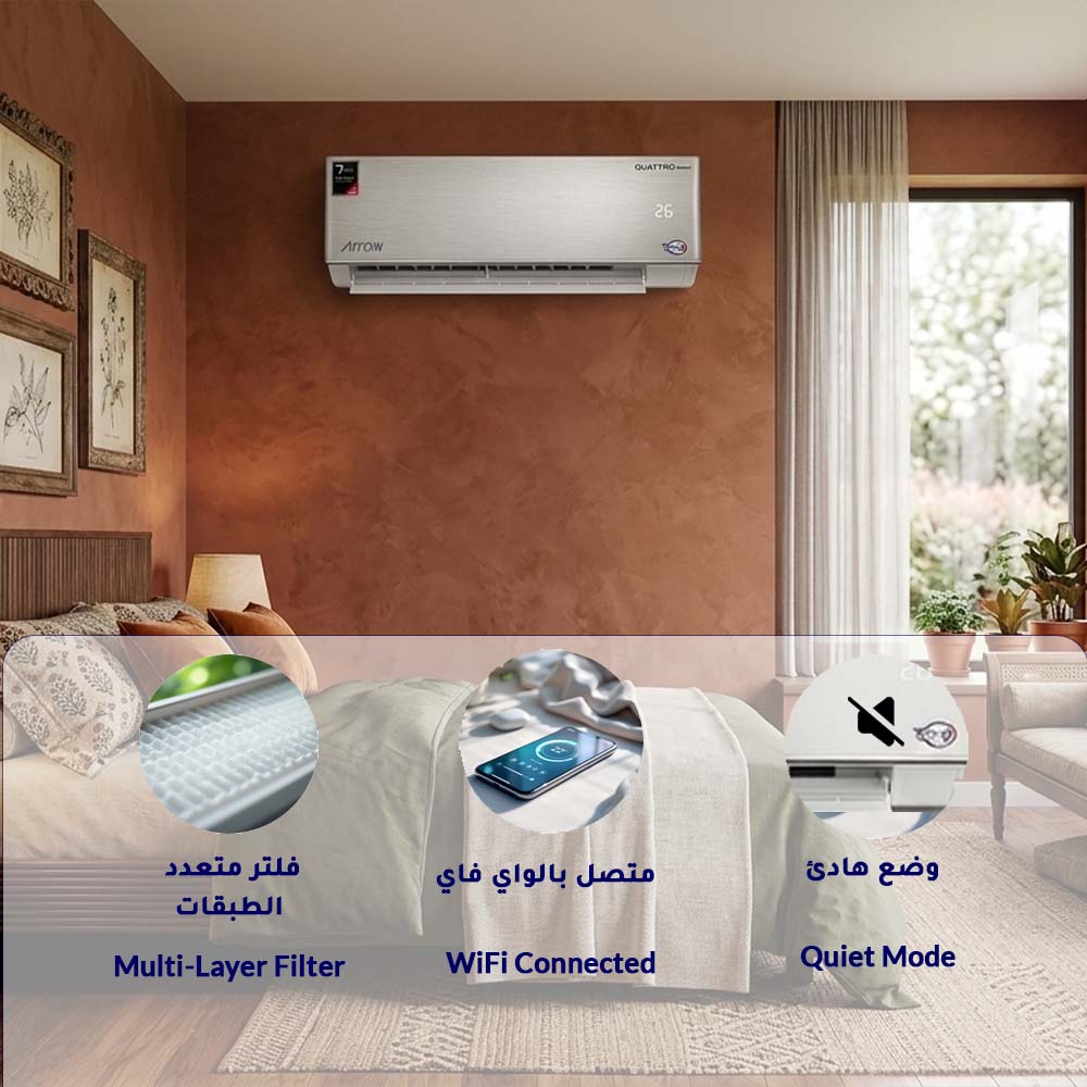 ARROW Smart Split Air Conditioner 18000 BTU – Turbo Cooling and Wi-Fi Control