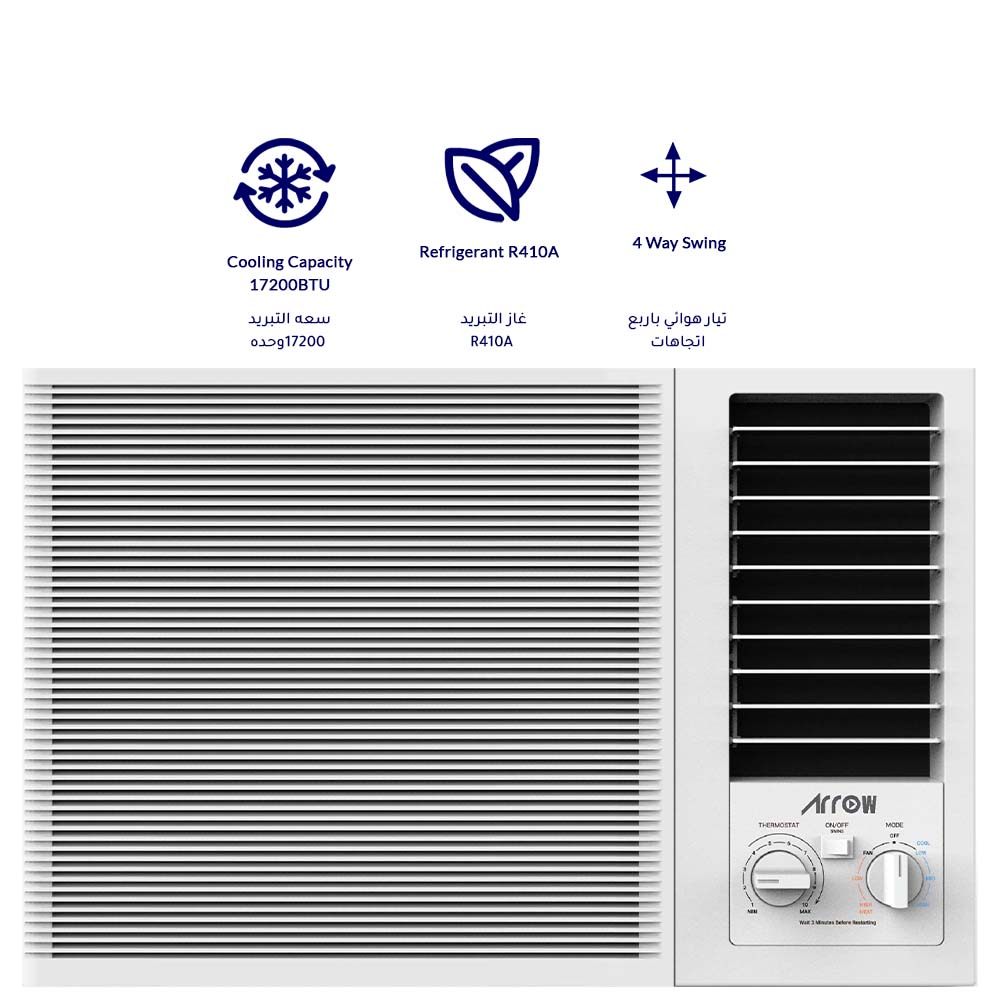 Arrow 18000 BTU Window Air Conditioner – Cooling Only – Rotary Compressor - أرو