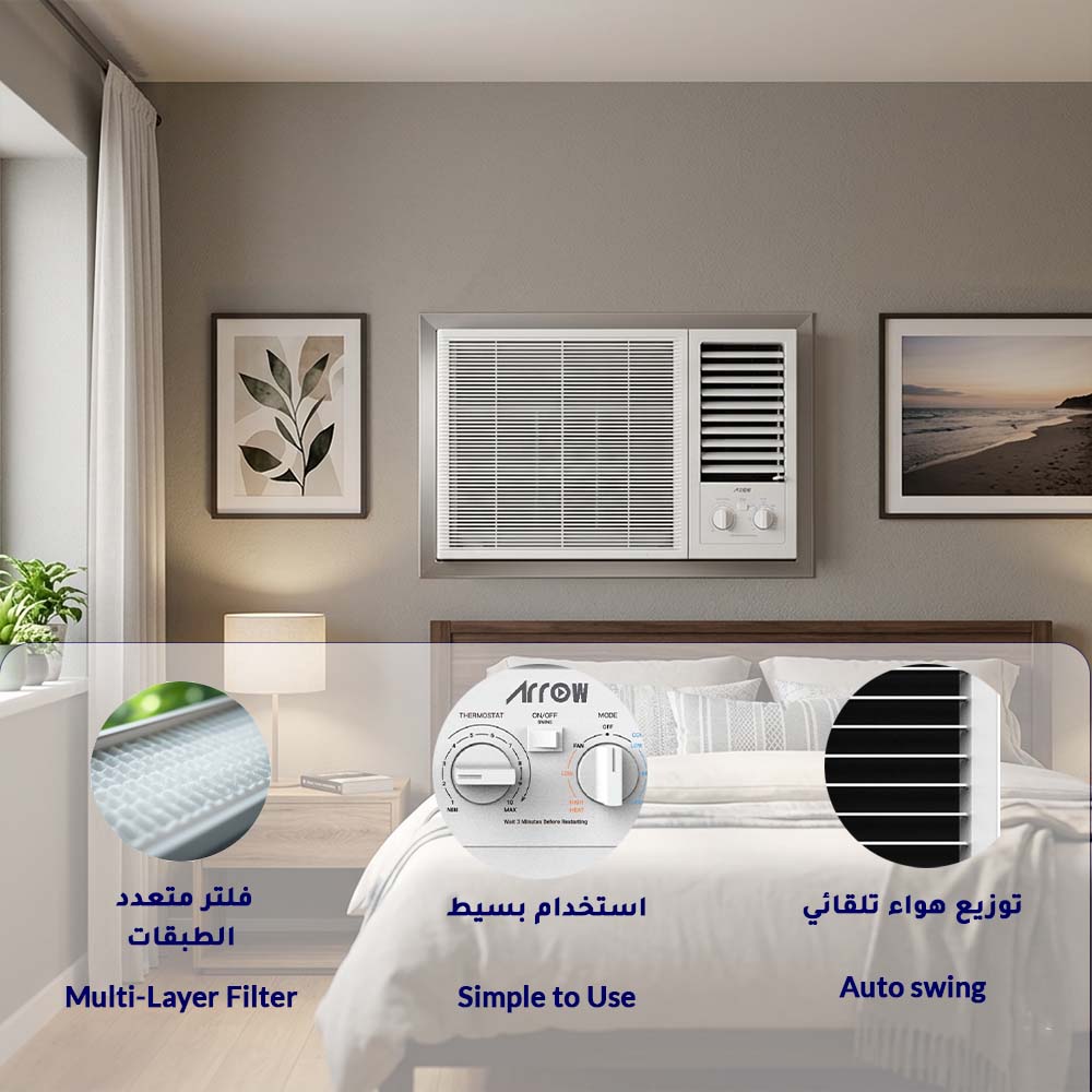Arrow 18000 BTU Window Air Conditioner – Cooling Only – Rotary Compressor - أرو